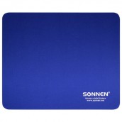 Коврик для мыши SONNEN "BLUE", резина + ткань, 220х180х3 мм, 513308